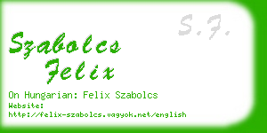 szabolcs felix business card